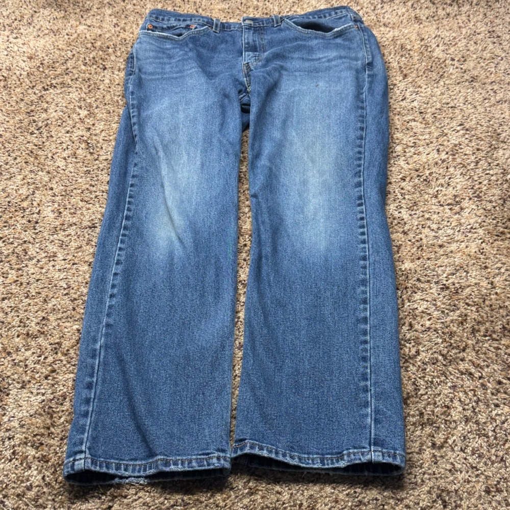 Levis 514 Straight Fit Mens Jeans 34x30 Medium Wash Blue Denim 00514-0915
